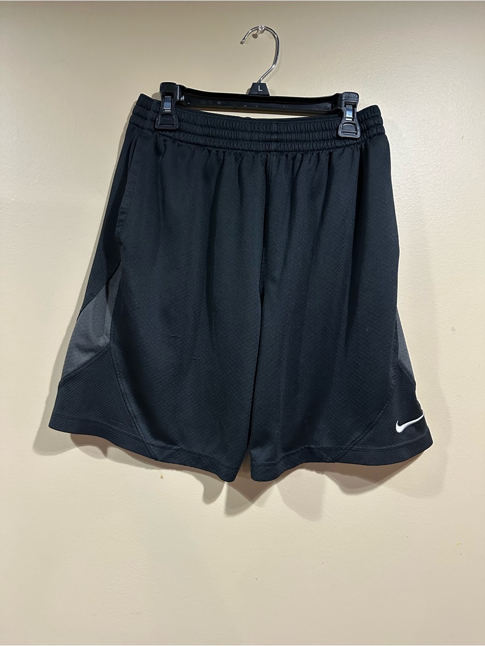Nike Boy’s Black Athletic Mesh Shorts with White Swoosh
